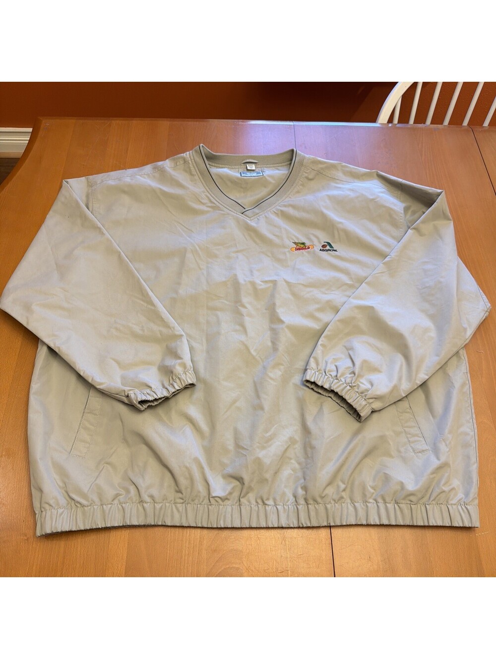 Vintage Asgrow Jacket Mens 3XL Destinations Windbreaker Tan Embroidered